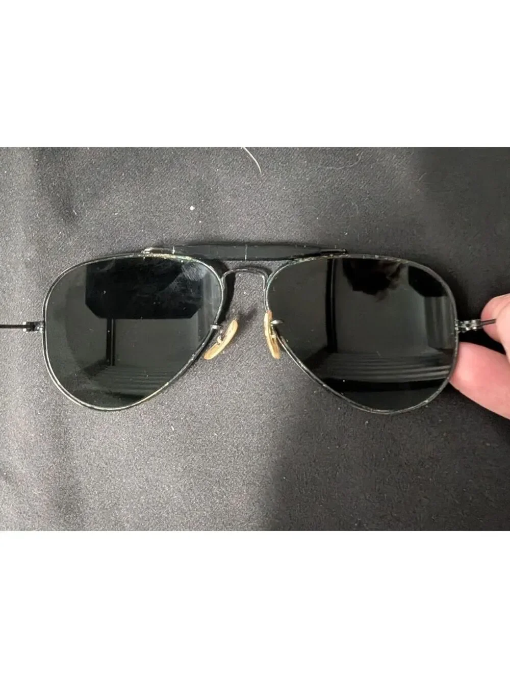 Vtg Black Ray Ban 58-14 B&l Wraparounds Outdoorsman Aviator As Is